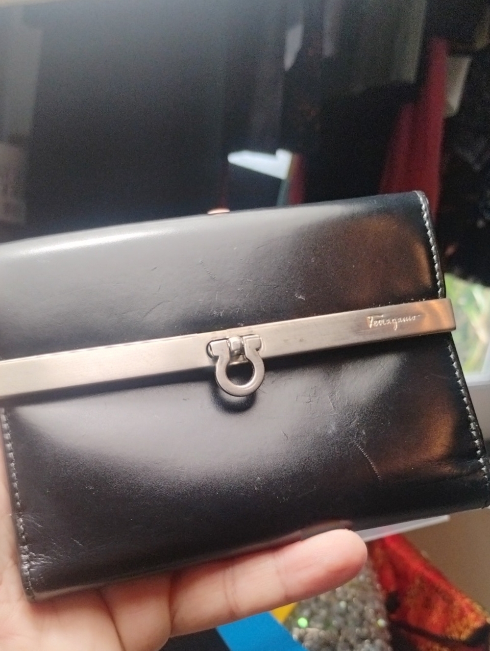 Salvatore Ferragamo Gancini Wallet With Amazing Closure Very Snappy!